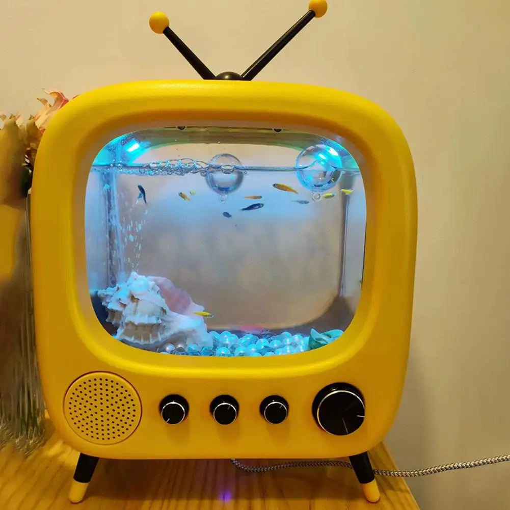 Cat TV Fish Tank Desktop Betta Retro Style Desktop Home Cute Pet Good Things Internet Celebrity Fish Tank Transparent Cute