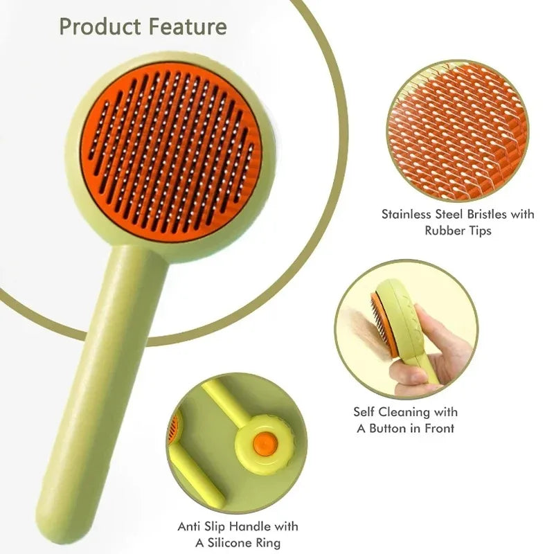 Cat Grooming Brush Pet Grooming Brush Tool  for Dogs and Cats Gently Removes Tangled Hair Slicker Brush for Pet Massage