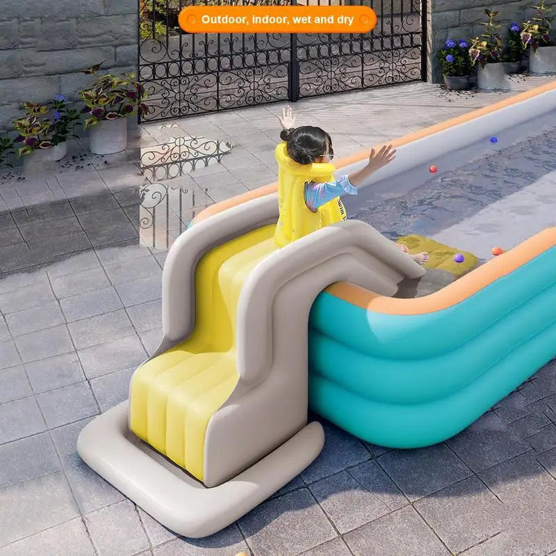 Inflatable Pool Slide Kids Fun Outdoor Anti-Tipping Waterpark Slides Toy Summer Inflated Water Slides Swimming Pool Accessories