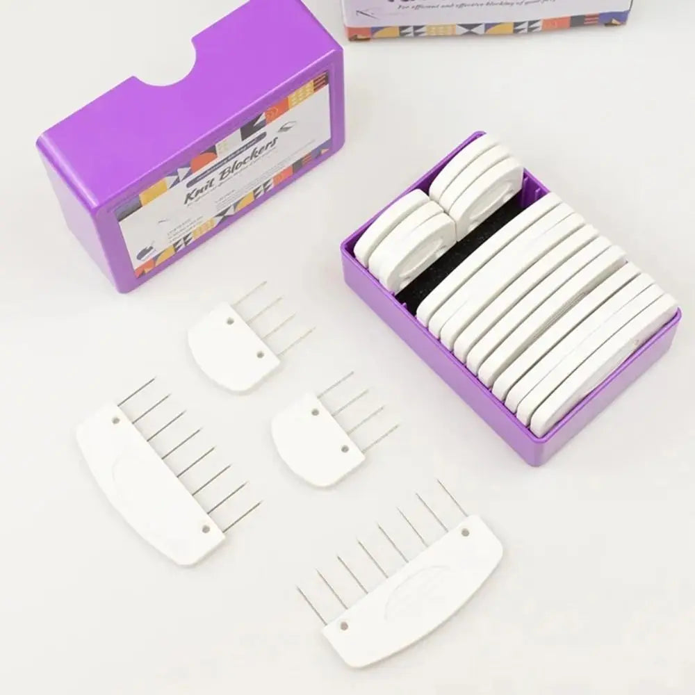 Knit Blockers Set 20 Pcs Stainless Steel Knitting Blocking Combs and Pin with 2 Different Sizes for DIY Knit Crocheting Supplies