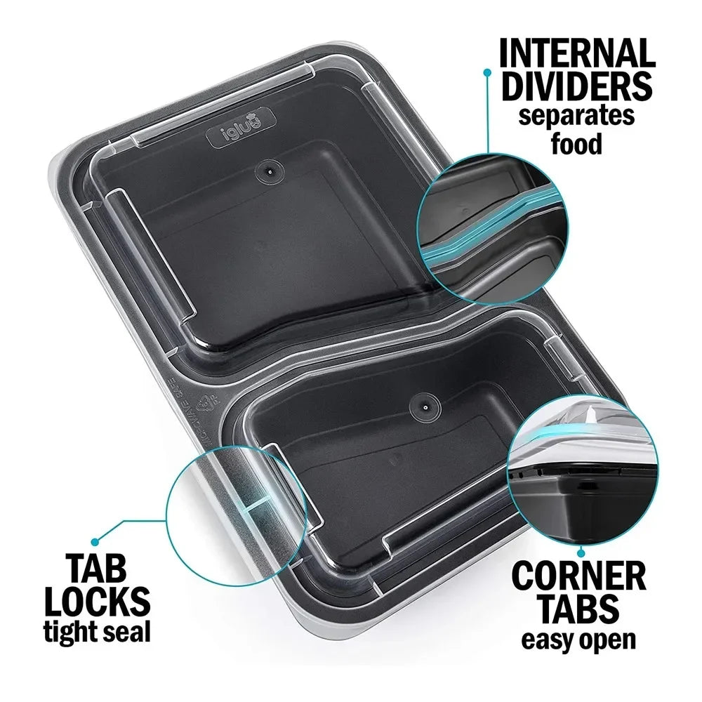 Meal Prep Containers 10x Rectangular Containers Microwavable