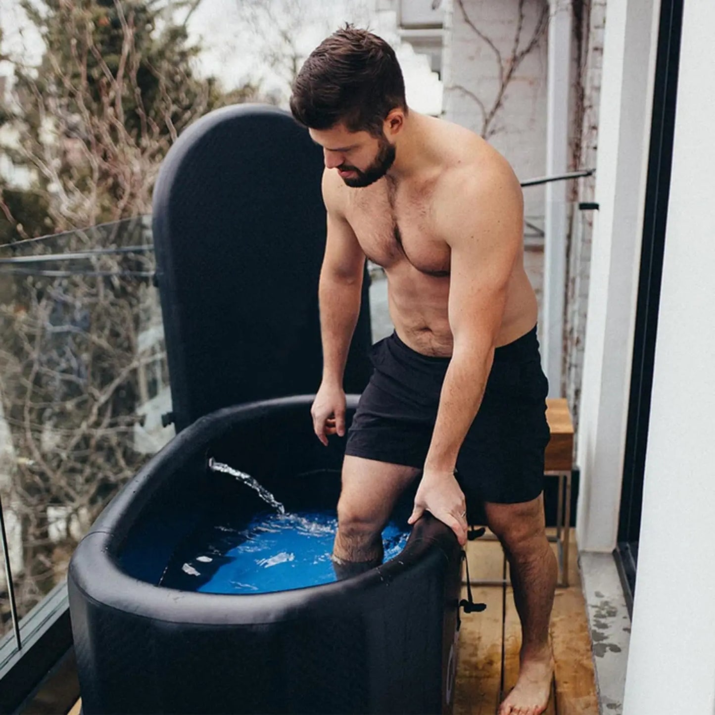 Ice Bath Tub Cold Plunge Tub with Cover Cold Water Plunge Tub -Insulated Ice Bath Cold Plunge Tub Outdoor, Portable Ice Bath Pod