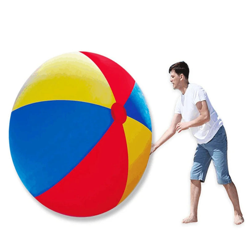 Kids-Adult Beach and Pool Play Ball Three-color Thickened PVC