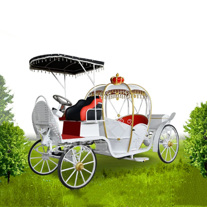 Electric Pumpkin Horse Carriage Prinss Cart Park Tourism  Amusement Horse Drawn Pedal Carriage Trailer For Sale