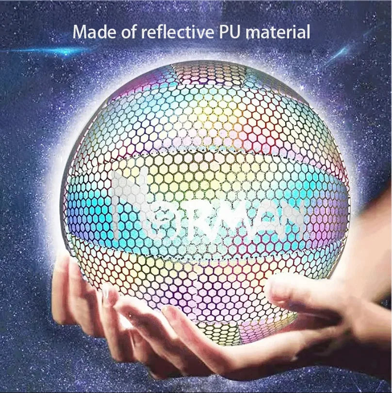 Volleyball Reflective Manufacturers Wholesale Colorful Glow PU Machine Sewing School Outdoor Sports Ball Products
