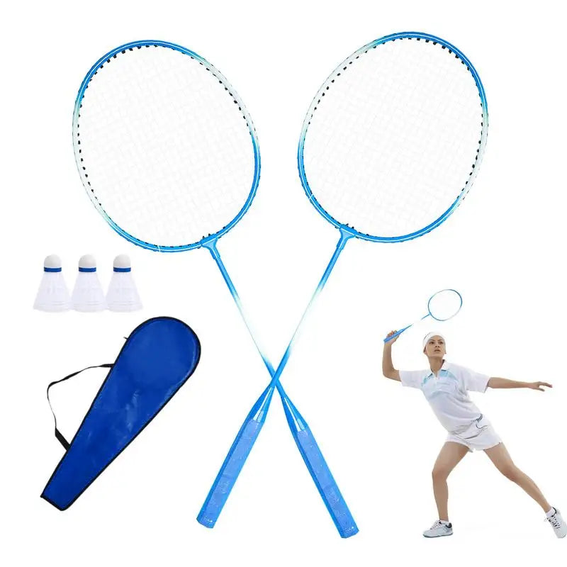 Badminton Rackets Set 2 Player Badminton Racquets Set Indoor Badminton Set Sports Gear For Adults Teenagers Children Recreation
