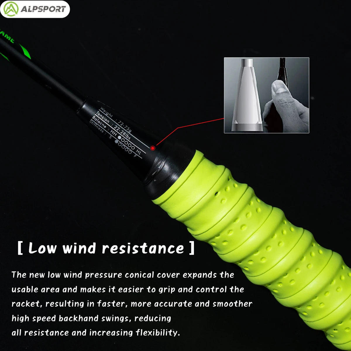 Alpsport FN 2 pcs/1 batch 6U/72g Badminton Racket With racket bag and string Carbon fiber Designed for sports and outdoor use.