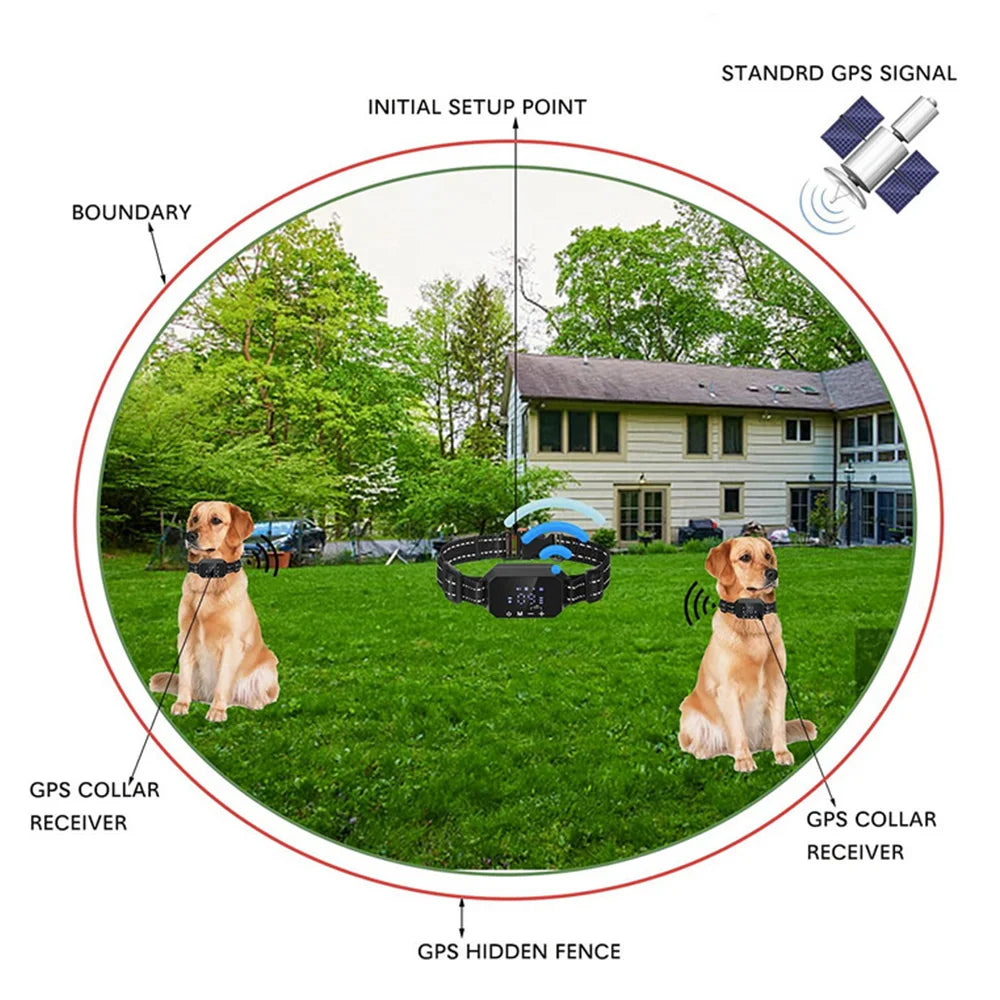 1000m GPS Dog Fence 100~3280 Ft Range Electric Dog Training Collar for Dogs