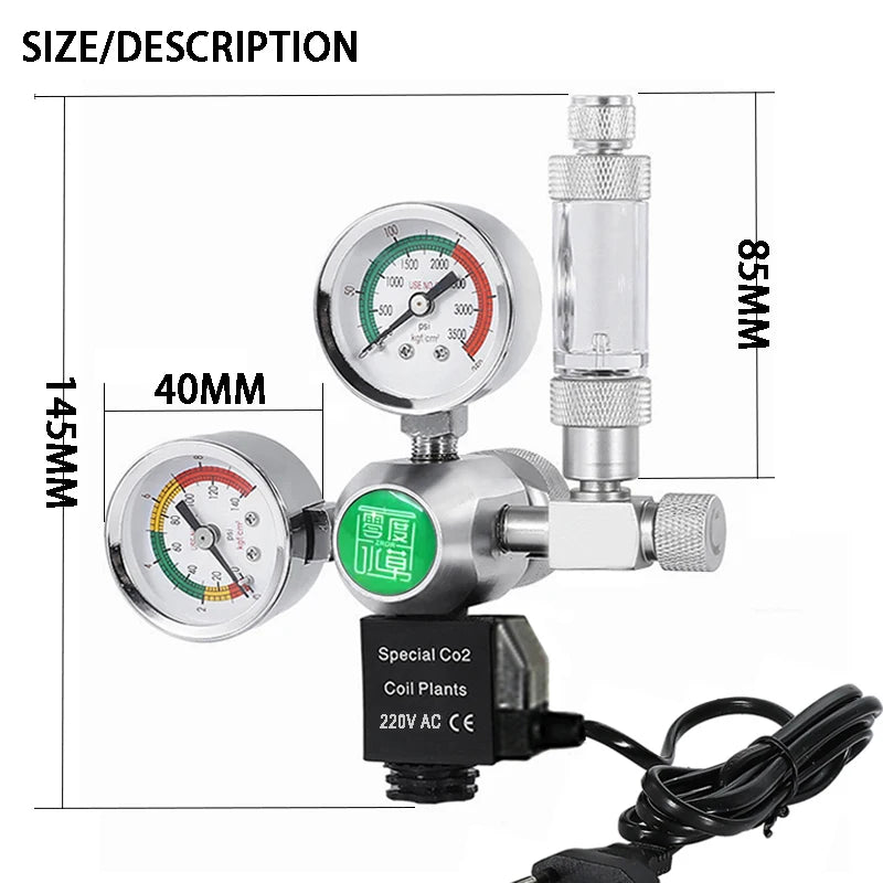 DIY Aquarium CO2 Regulator Magnetic Solenoid Kit Check Valve Fish Tank Accessories CO2 Control System Reactor Generator Set