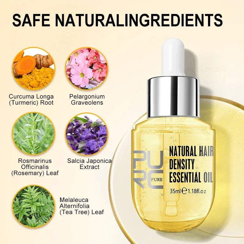 Hair Growth Products Men Women Ginger Fast Regrowth Oil Anti Hair Loss Scalp Treatment Serum Thicken Grow Hair Care Oil PURC