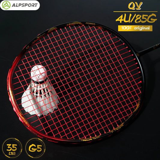 Alpsport QY 4U/G5/T800 Professional Racket Maximum 38 lbs Tournament Club Professional Carbon Fiber + Titanium Badminton Racket
