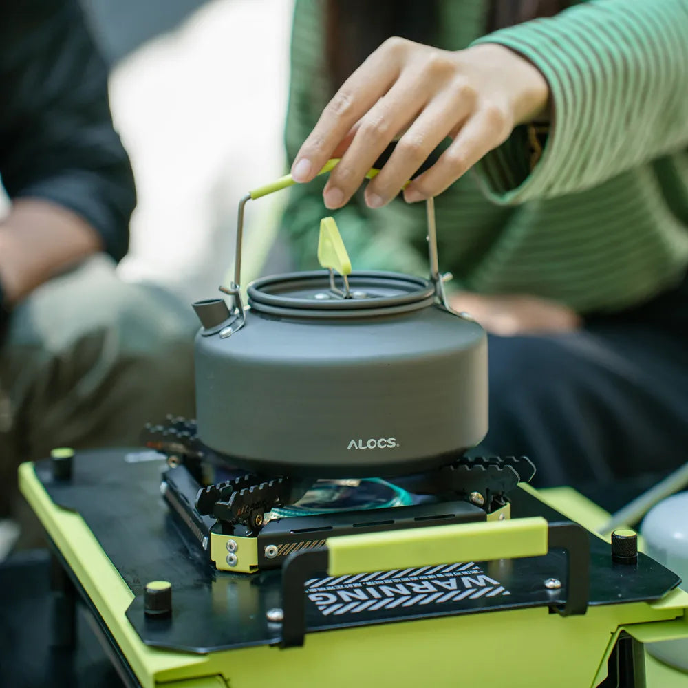 Outdoor Camping Pot Set ALOCS Picnic Stove Aluminum Alloy Kettle Non-stick Pot Easy Storage Portable Full Set Of Pot Cookware