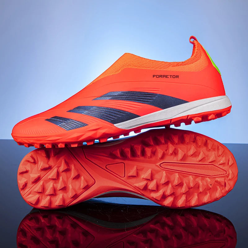 Original TF/FG Men Soccer Cleats Shoes Outdoor Sneakers Kids Futsal Training Non Slip Football Shoes Slip On Free Shipping Fast