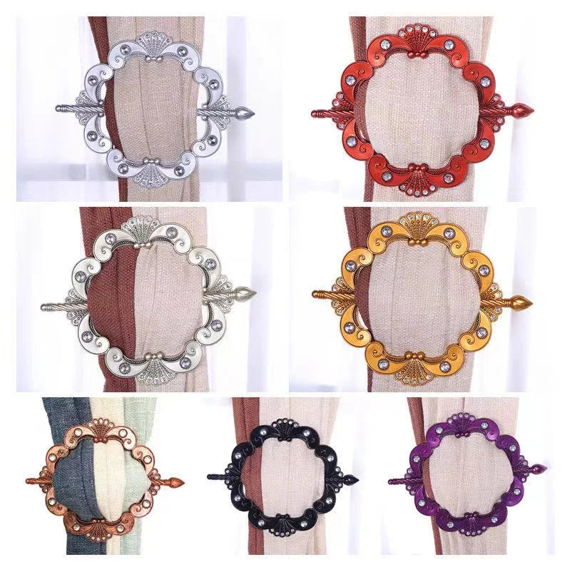 1/2PC Europe Luxury String Net Plastic Curtain Roman Ring Brooch Back Clip Buckle Holder Curtain Accessories Home Decoration