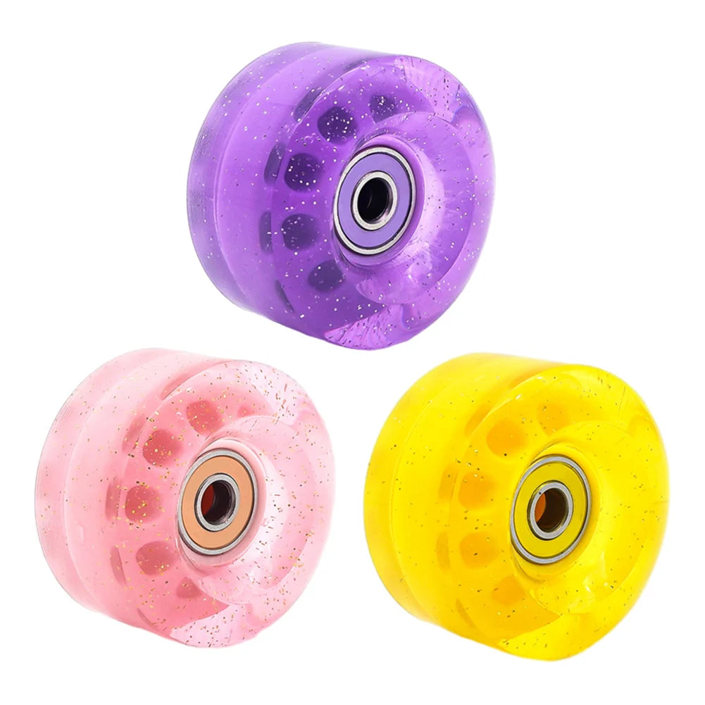 8PCS 58mmx32mm Outdoor/Indoor Quad Roller Skate Wheels PU Wheels Replacements Double-Row Roller Skating Accessories