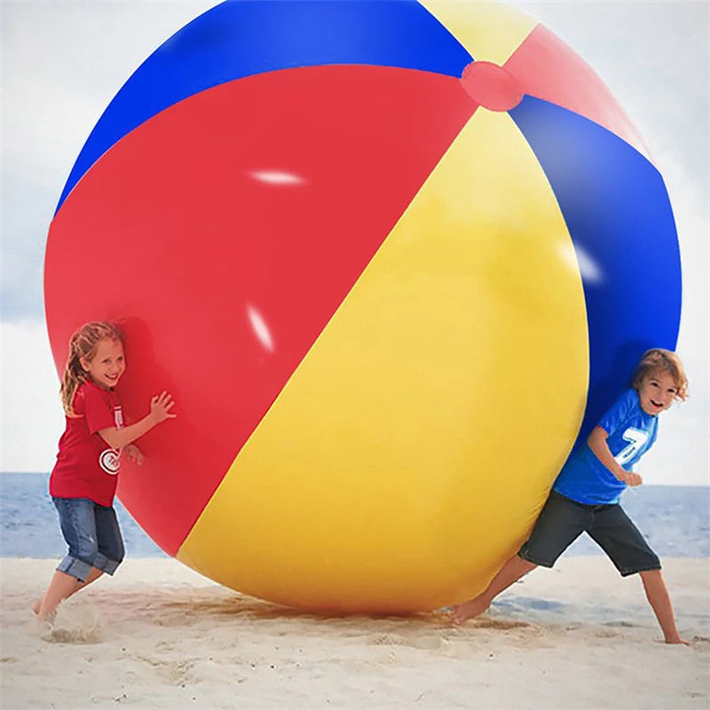 Kids-Adult Beach and Pool Play Ball Three-color Thickened PVC