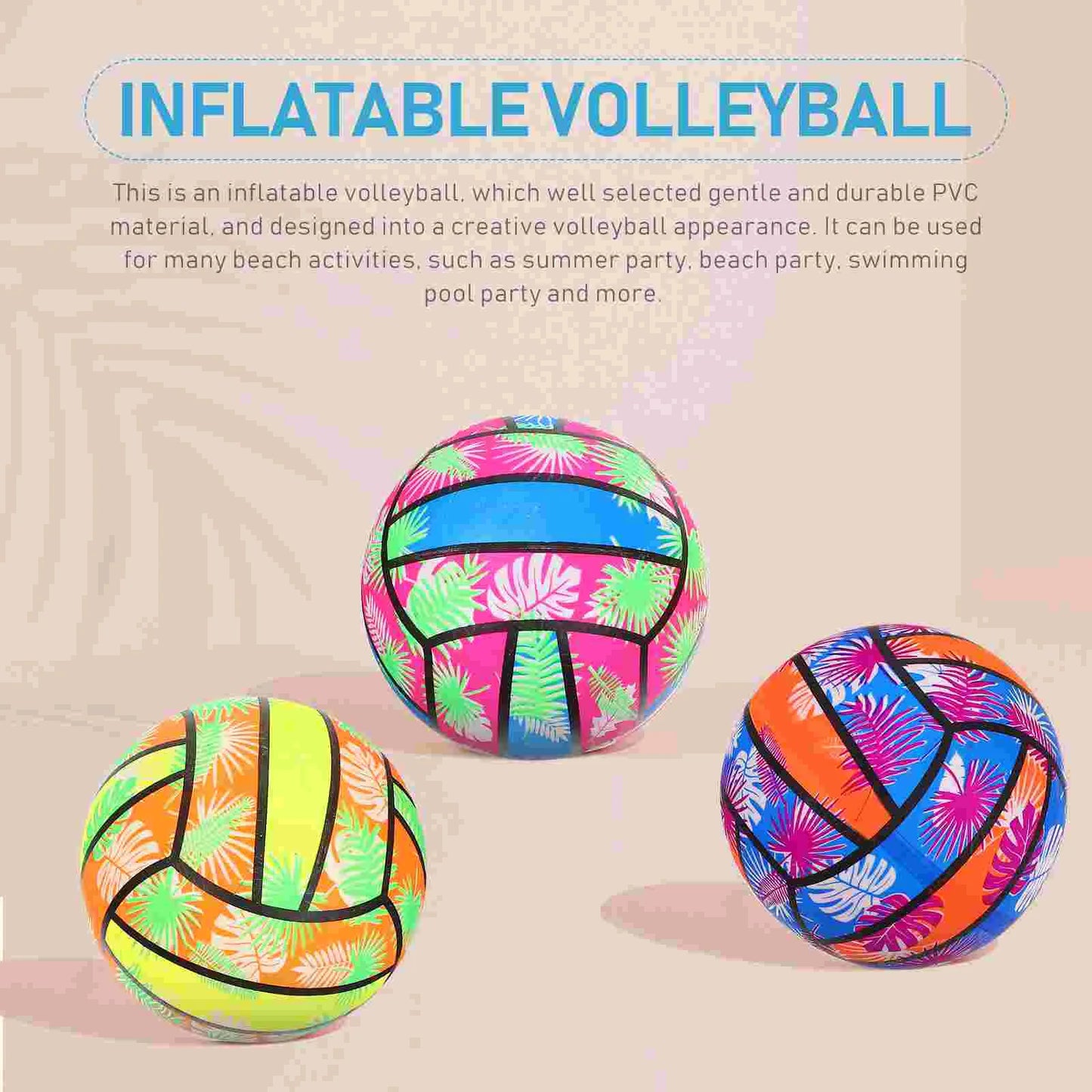 3 Pcs Inflatable Beach Volleyball
