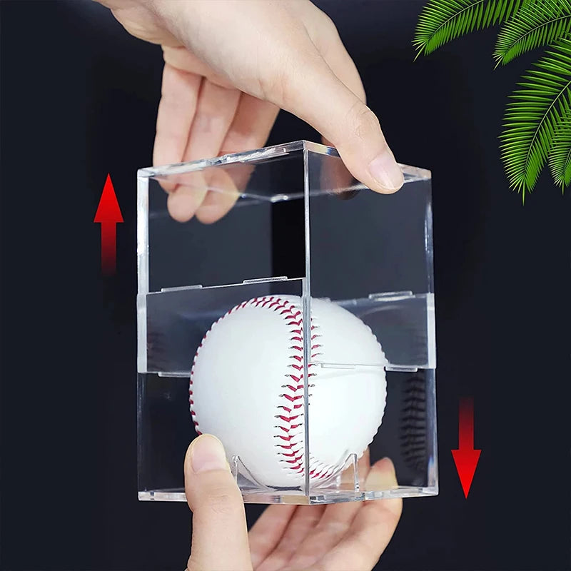 Acrylic Baseball Box Display Golf Tennis Ball Transparent Case for Souvenir Storage Box Holder UV Protection Dust 8x8x8cm 1pc