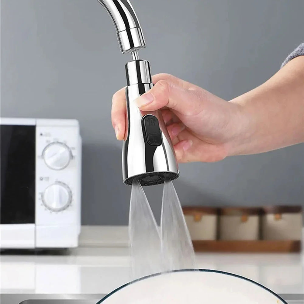 Faucet Extender 360° Universal Rotation Extension Splash Proof Aerator 3 Modes Kitchen Sink Accessory With Universal Adapter