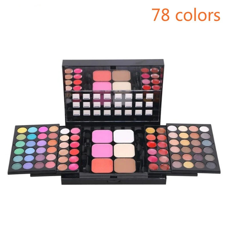 40/74/78 Colors Glitter Eyeshadow Palette Matte Waterproof Long Lasting Cosmetics Kit Fashion Women MakeUp Tools Pressed Powder