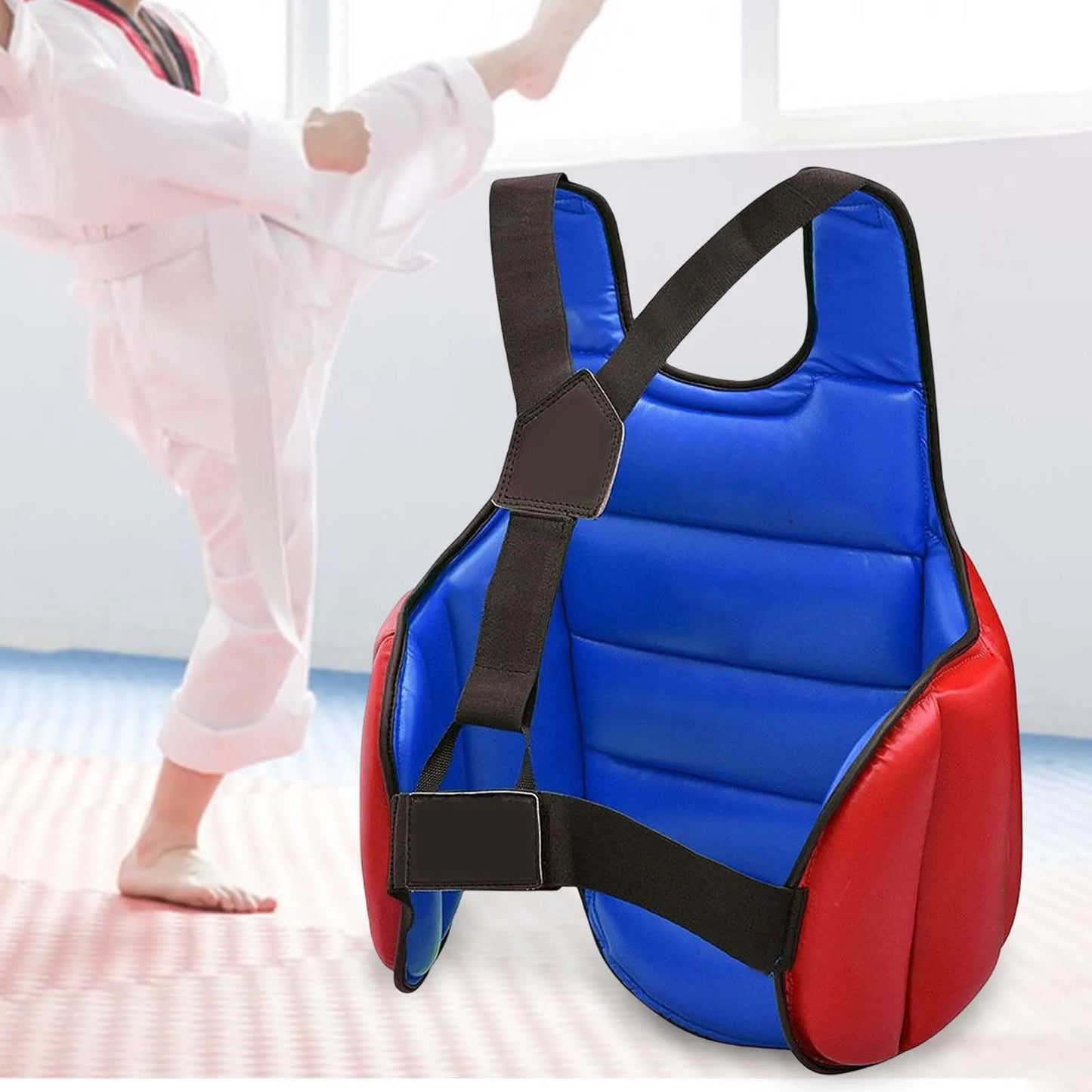 Reversible Taekwondo Protector Vest Adjustable Shield Karate Chest Guard for Adults Kids Martial Arts Heavy Punching Muay Thai