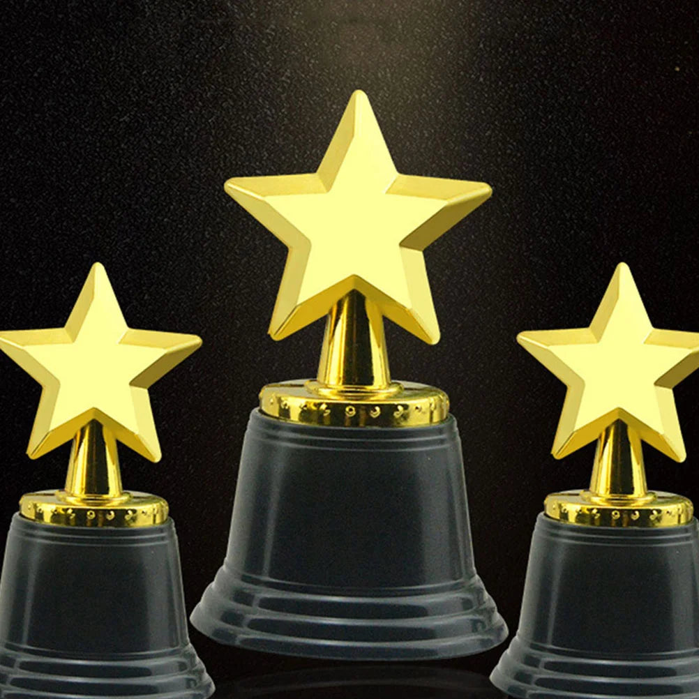 12 Pcs Miniature Star Trophy Child Soccer Medals Kids Trophies Plastic Exquisite Award Trophys cup