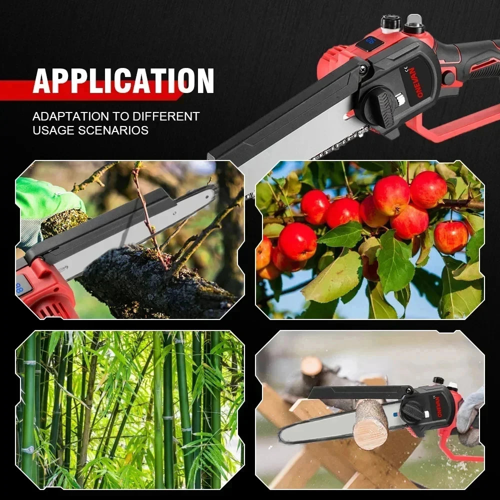 8Inch Brushless Electric Saw Cordless Oil Electric Chain Saw With Digital Display Woodworking Power Tool For Makita 18V Battery