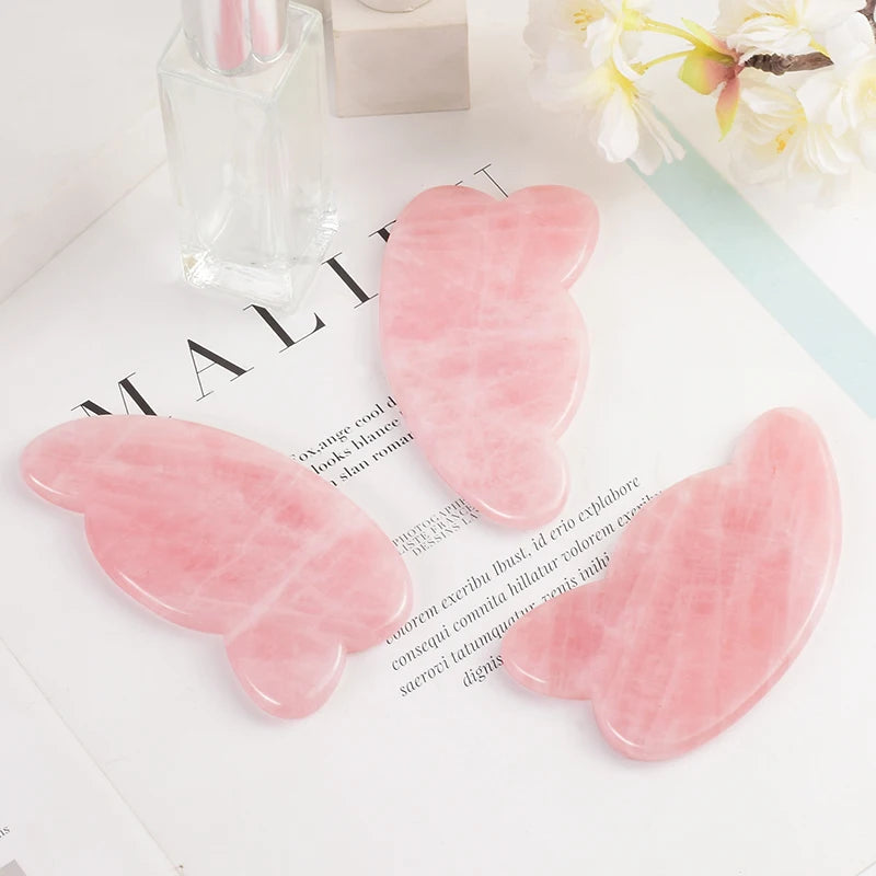 Rose Quartz Massage Jade Face Gua Sha Tool Health Care Natural Stone Beauty Product SPA Acupuncture Scraping Body Facial Healing