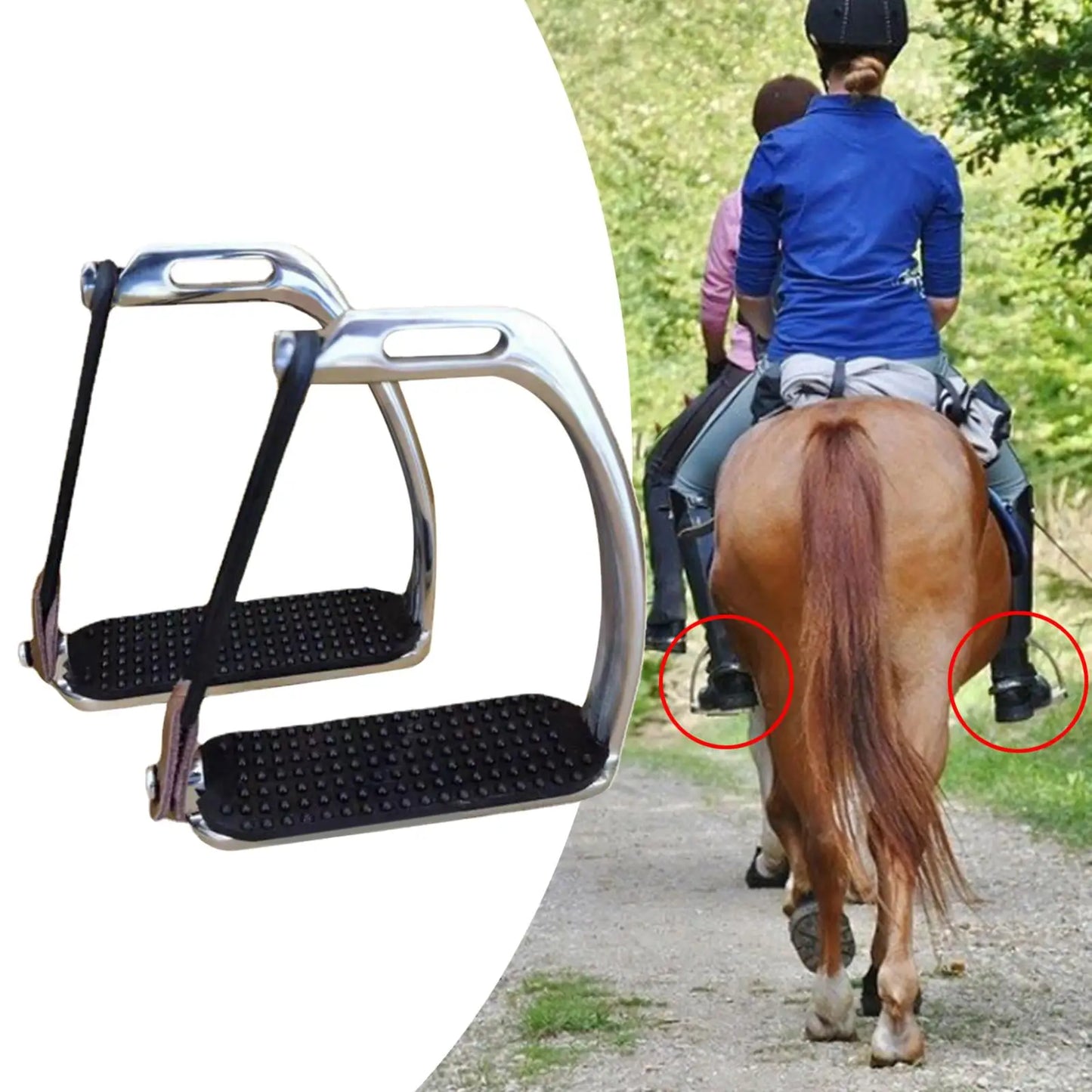 Horse Riding Stirrups 2Pieces Durable Training Tool Hose Saddle Safety Stirrup for Equestrian Sports Outdoor Men and Women