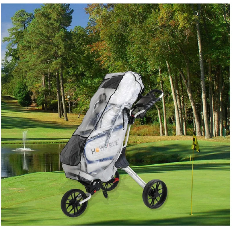 Waterproof Golf Bag Rain Protection Cover, Clear Rain Cover with Hood for Golf Bag, Golf Push Carts, Golf Club