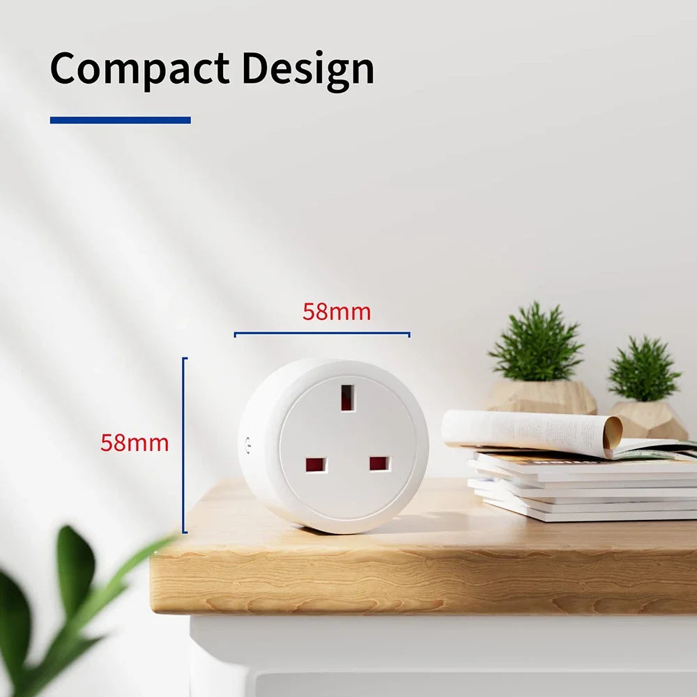 20A 16A UK Plug TUYA WIFI Smart Socket With Power Monitor Voice Control Timing Home Power Socket Works with Alexa Google Home