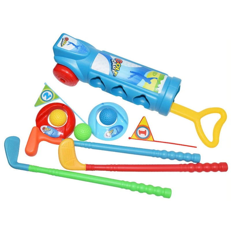 Child Golf Set Educational Sports Training Suit Children Plastic Mini Golf Club Games Toys Kids Outdoor Casual Golf Ball Gift