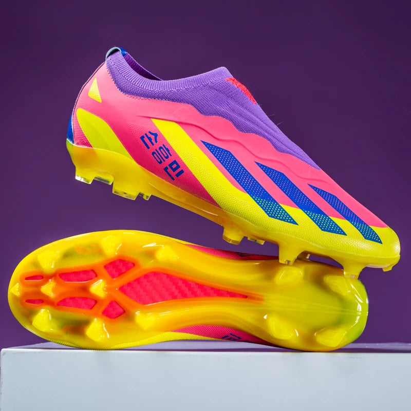 Original Men's Soccer Shoes  Non-Slip Turf Soccer Unisex Cleats AG/TF Training Slip On Football Shoes Kids Sneaker Free Shipping