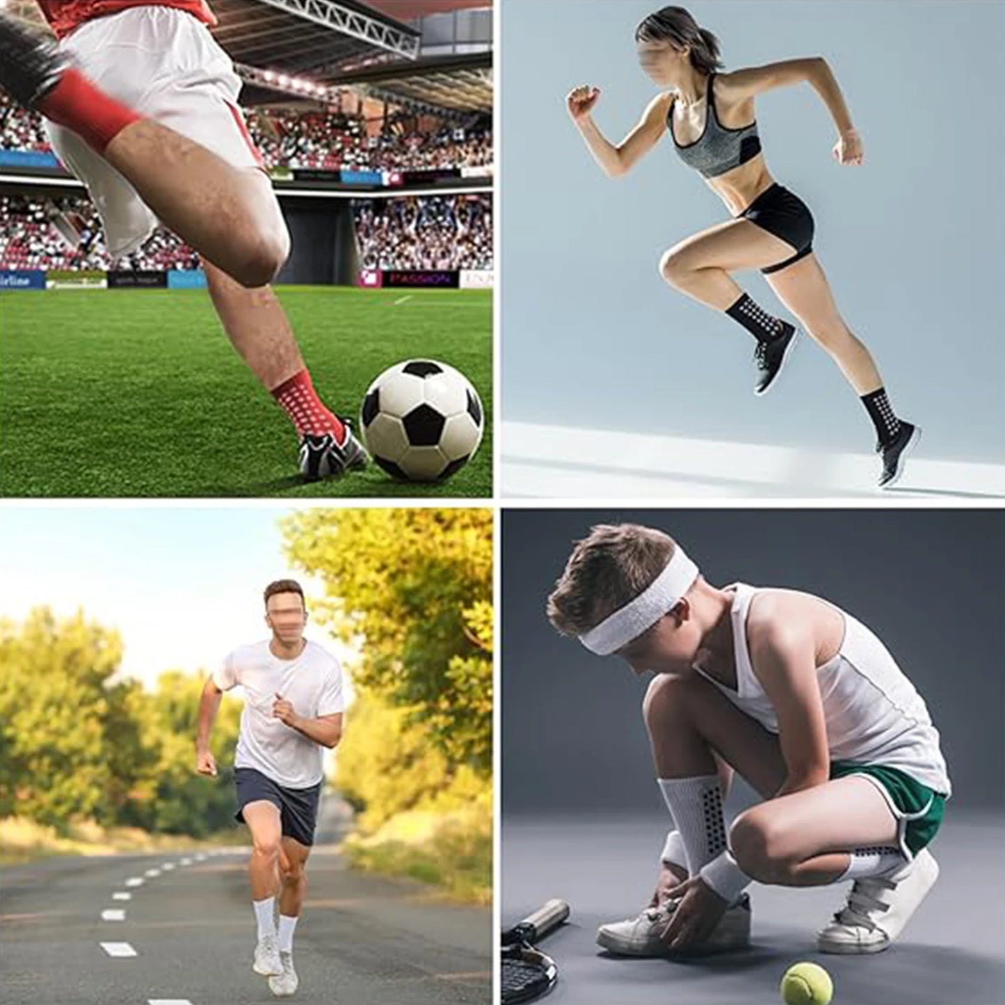 Men's Soccer Socks Non Slip Grip Football Basketball Sports Socks For Men Women Anti-Slip Soccer Grip Socks Breathable