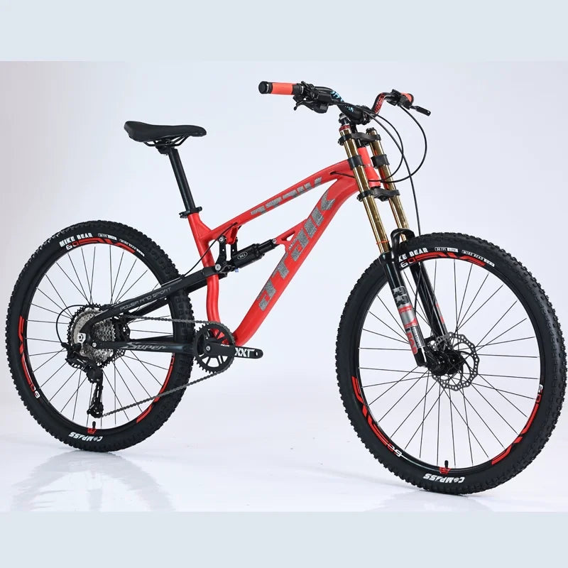 27.5 Inch Aluminum Alloy DH MTB Bike Soft Tail Thru Axle Bike 11 Speed Frame Mountain Bicycle Hydraulic Disc Brake Cross Country