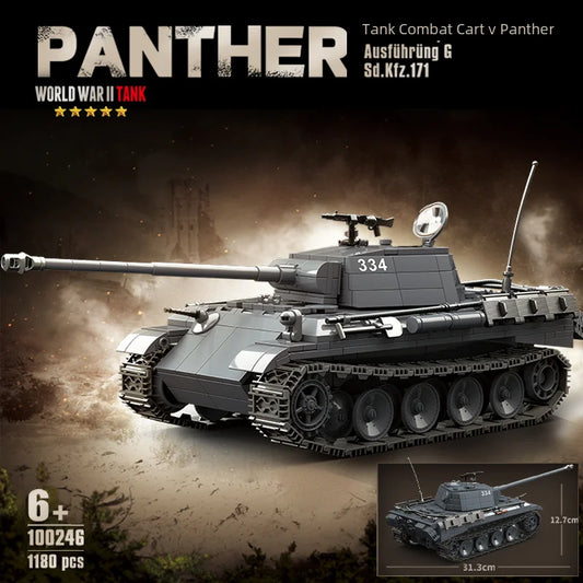 WORLD WAR II TANK Panzerkampfwagen v Panther Ausführüng G Sd.Kfz.171 Building blocks military doll boy 8 year old toy gift