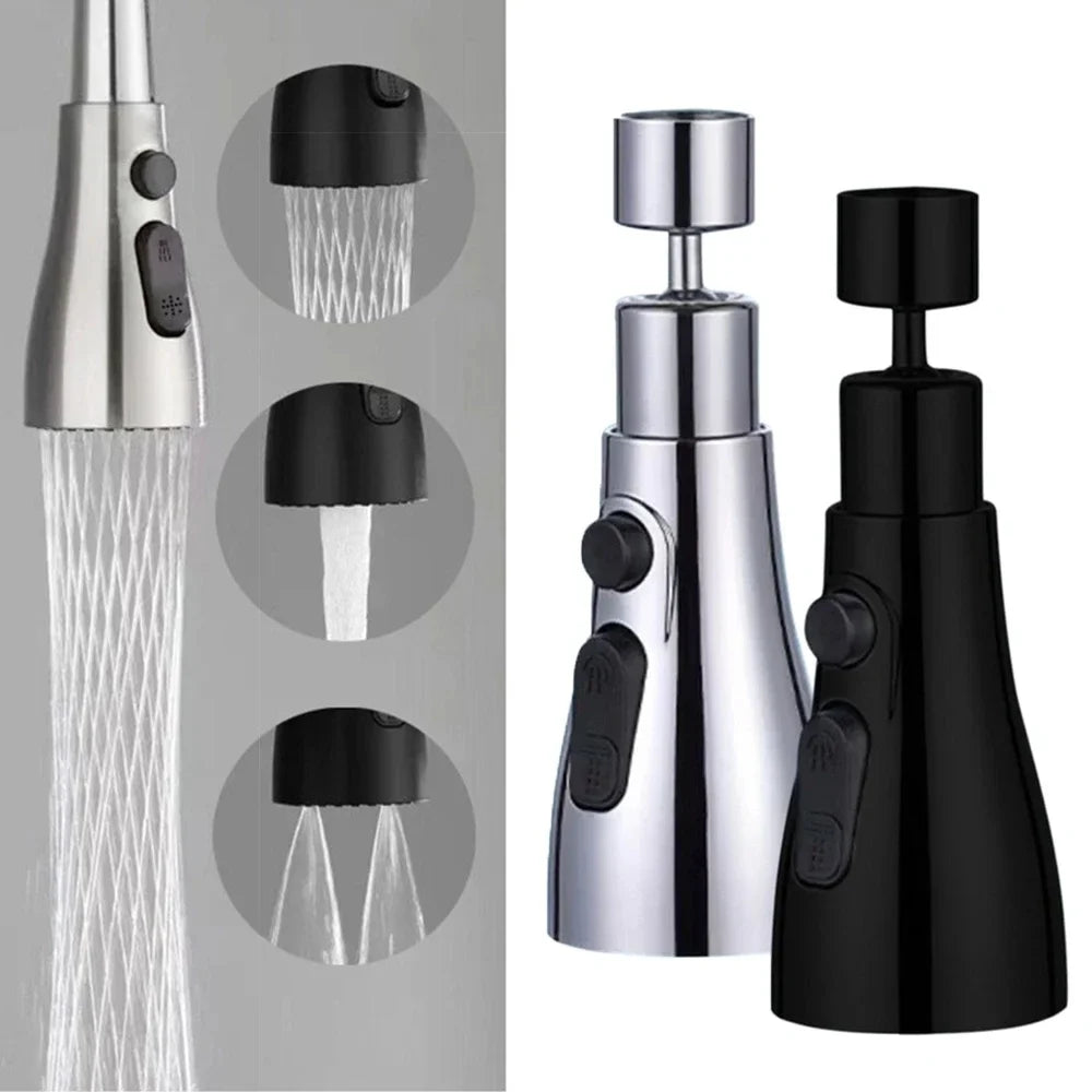 Faucet Extender 360° Universal Rotation Extension Splash Proof Aerator 3 Modes Kitchen Sink Accessory With Universal Adapter