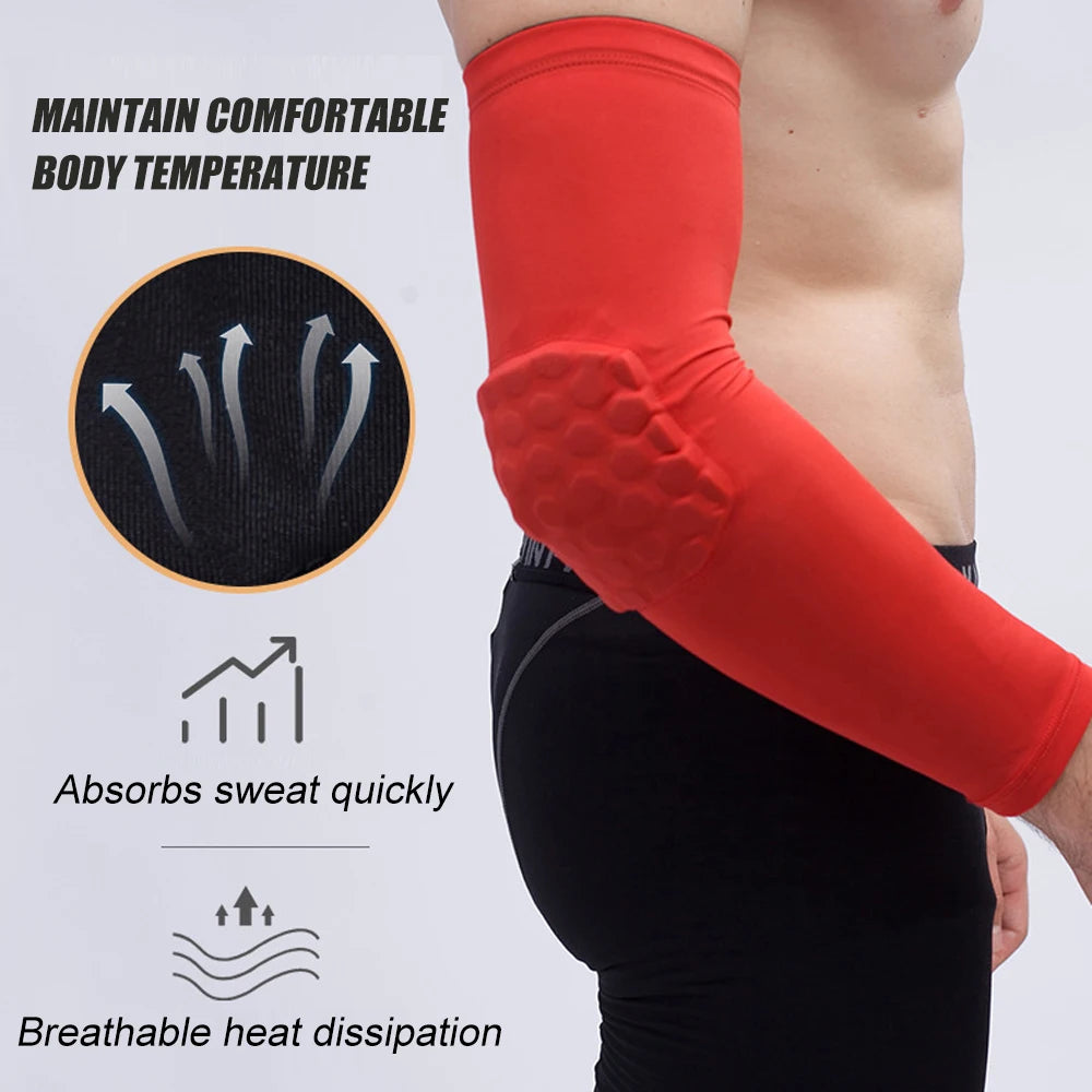 1Pcs/2Pcs Elbow Pads with Padded Compression Shield Shape Arm Sleeves for Protection - Suitable for Basketball, Volleyball