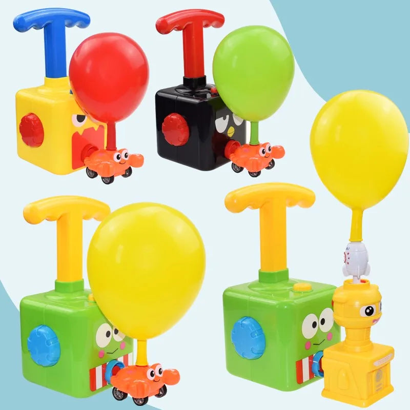 Rocket Balloon Launch Tower Toy Puzzle Fun Education Inertia Air Power Balloon Car Science Experimen Toys for Children Gift