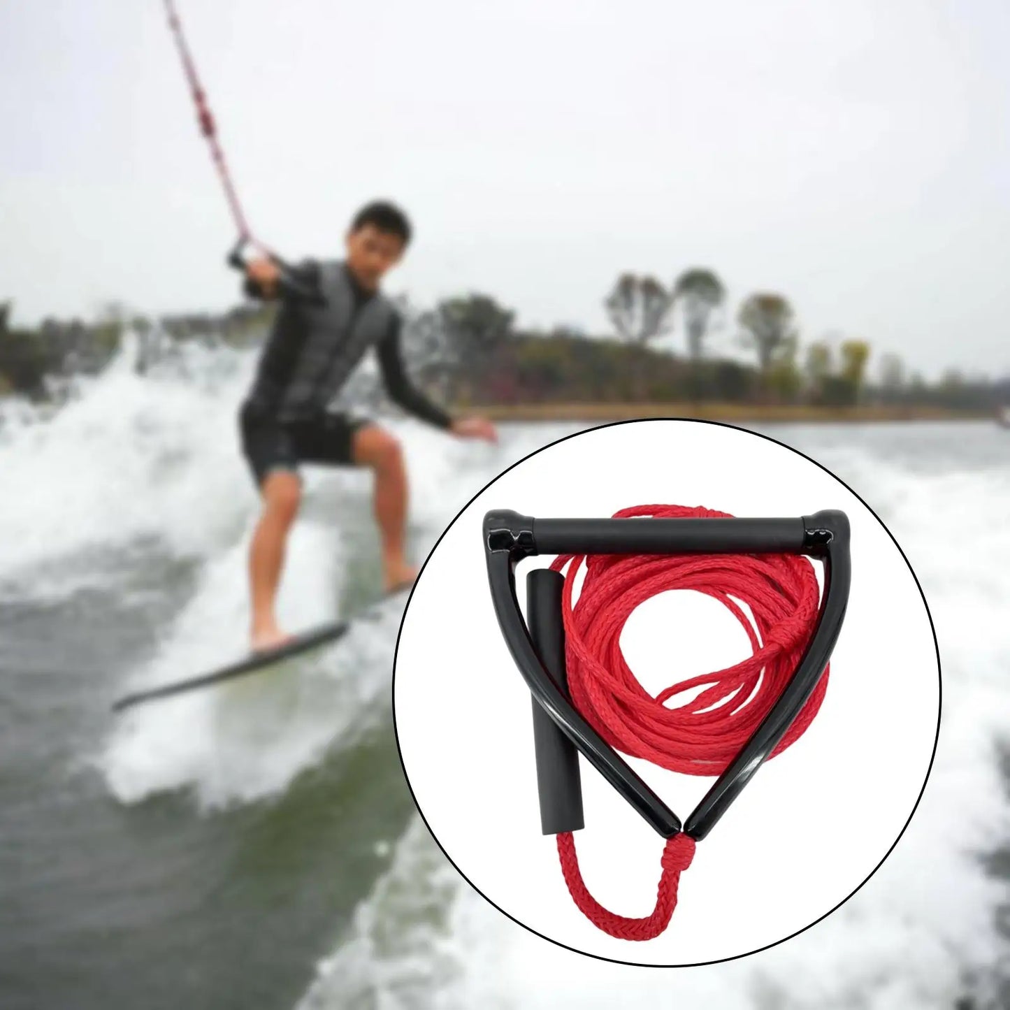 Water Ski Rope Wake Surf Rope  Multifunctional Heavy Duty Wakeboard Rope Lightweight with Handle for Wakeboard Surfing Kneeboard