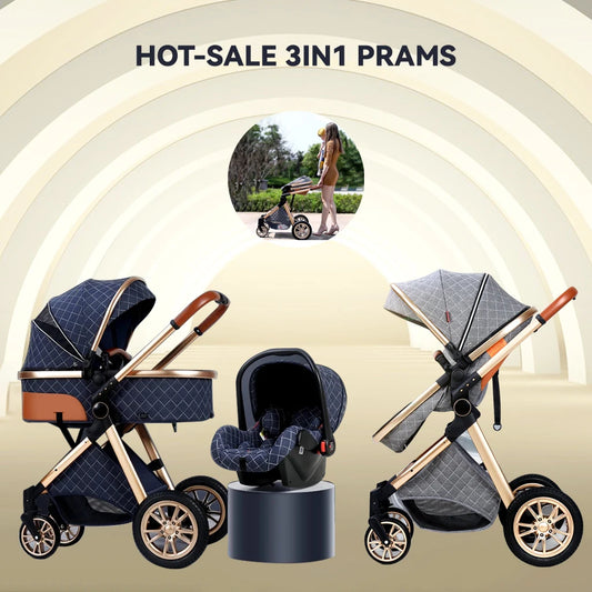 Fast and Free Shipping  Baby Stroller High Landscape Carriage 2021 New Pram 2 in 1 Used for New Born to Age 3