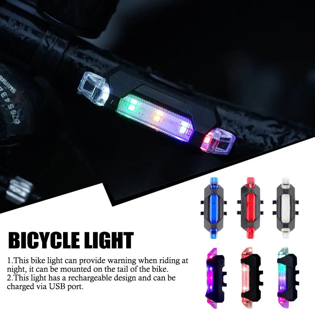 Bike Bicycle Light USB LED Rechargeable Set MTB Road Bike Front Back Headlight Lamp Flashlight Cycling Light Cycling Accessories
