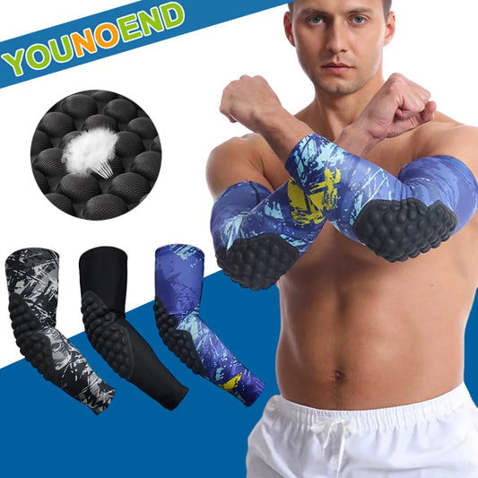 Youth Adult Thickened EVA Elbow Pads Basketball Arm Sleeves Compression Padded Elbow Protection for Football Volleyball Tennis