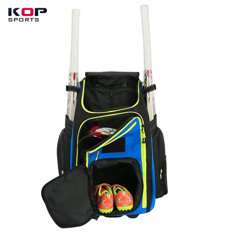 Custom Waterproof Cricket Bag With Trolley Wheels Shoe Compartment