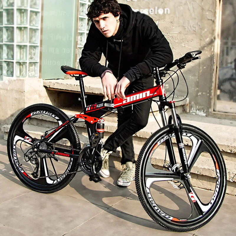 Variable Speed Mountain Bike for Adult Folding Off-Road Road Scooter Shock-absorbing Disc Brake 2024 DropShipping Cycling City