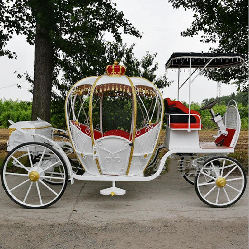 Electric Pumpkin Horse Carriage Prinss Cart Park Tourism  Amusement Horse Drawn Pedal Carriage Trailer For Sale