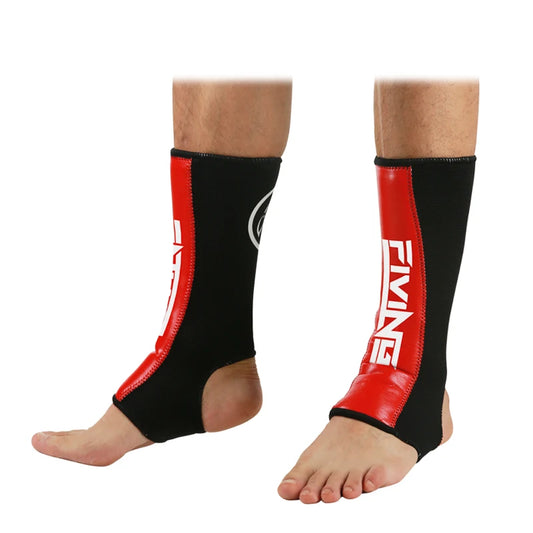 FIVING- 1 Pair MMA Boxing Shin Guards Ankle Support Men Women Kickboxing Equipment Karate Protectors Sanda Muay Thai Legging