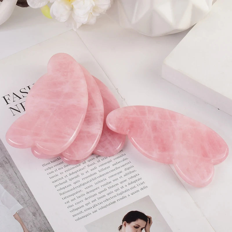 Rose Quartz Massage Jade Face Gua Sha Tool Health Care Natural Stone Beauty Product SPA Acupuncture Scraping Body Facial Healing