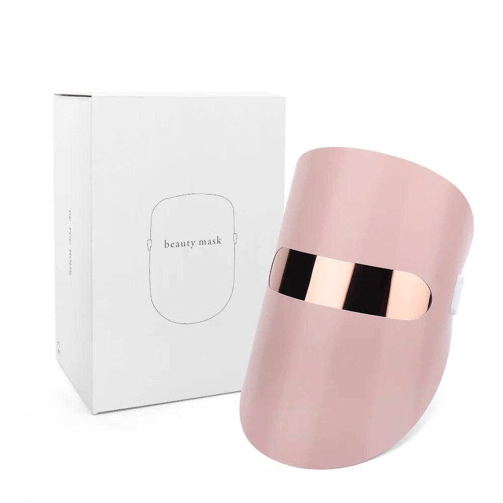 LED Facial Mask Led Light Photon Therapy 3 Colors Light Facial Beauty Device for Skin Rejuvenation Wrinkles Removal Anti-Aging