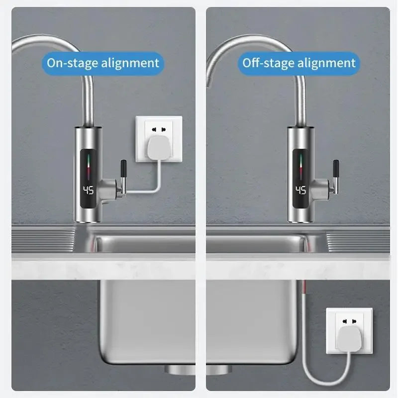 Electric Water Heater 3000W 220V 2 in 1 Kitchen Faucet Tankless Water Heater Tap Flowing Stainless Steel Electric Faucet Shower